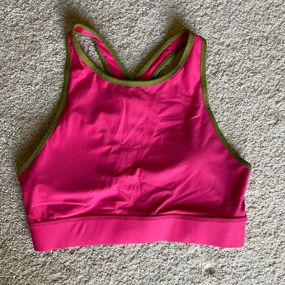 Fabletics PowerHold hot pink fuschia w/ olive sports bra - Picture 5 of 7